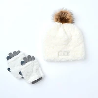Ensemble bonnet et gants sherpa