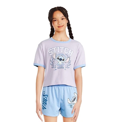 Disney Girls' Stitch Ringer Tee