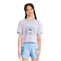 Disney Girls' Stitch Ringer Tee