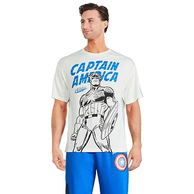 T-shirt à imprimé graphique Captain America Marvel pour hommes
