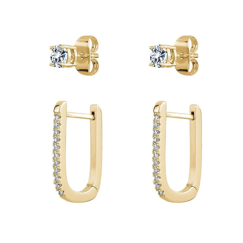 Luxury Designs Gold tone earring Duo