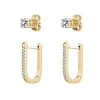 Luxury Designs Gold tone earring Duo