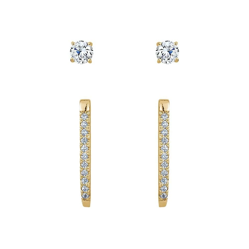 Luxury Designs Gold tone earring Duo
