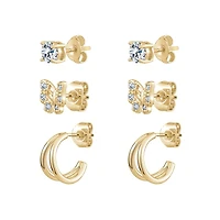 Luxury Designs Gold-plated earring Trio