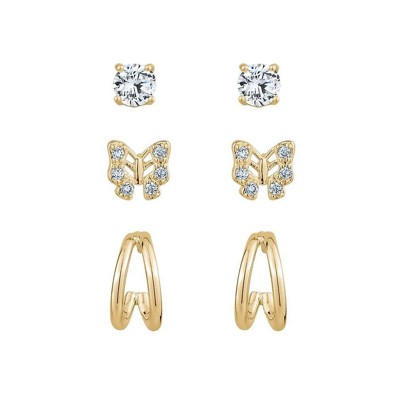 Luxury Designs Gold-plated earring Trio