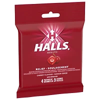 HALLS, pastilles à saveur de cerise, pastilles, apaisent le mal de gorge, mentho-lyptus 4 bâtonnets x 9 pastilles
