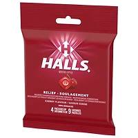 HALLS, pastilles à saveur de cerise, pastilles, apaisent le mal de gorge, mentho-lyptus 4 bâtonnets x 9 pastilles