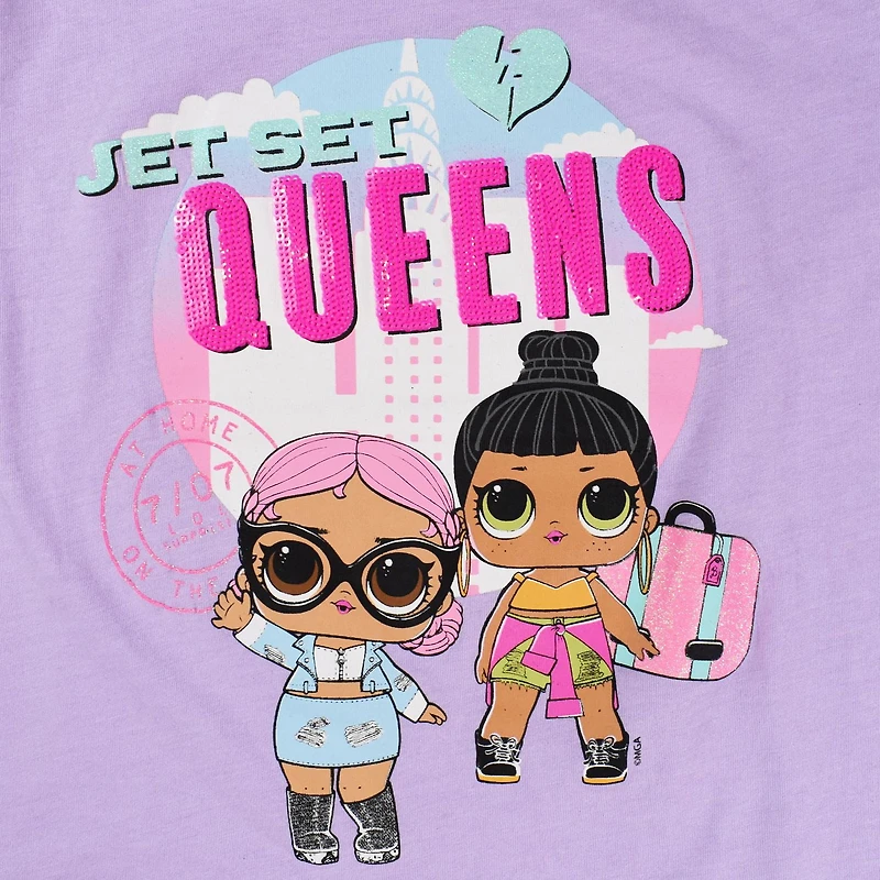 Girls L.O.L SURPRISE! Jet Set Queens Short Sleeve Top Set