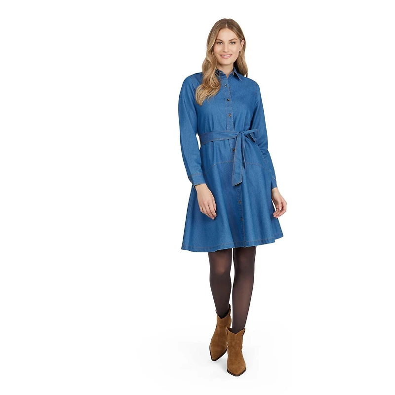 Robe-chemise en denim pour femmes