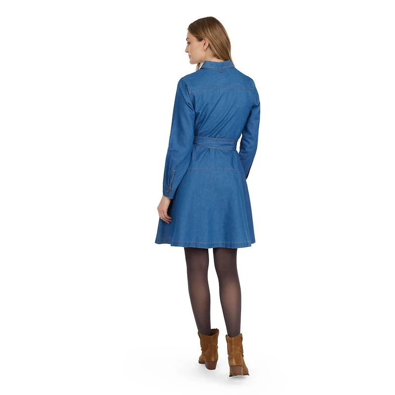 Robe-chemise en denim pour femmes