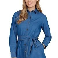 Robe-chemise en denim pour femmes