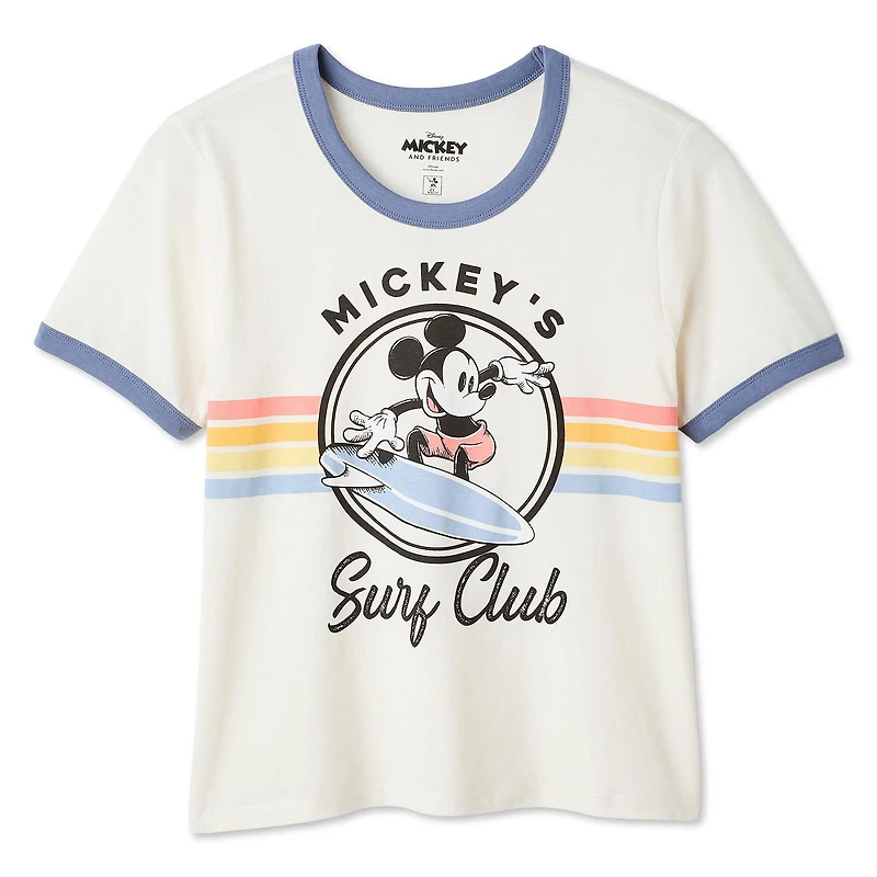 Disney Women's Mickey and Friends Ringer T-Shirt