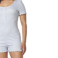 Secret Sleep Pointelle Romper with Lattice Edge-Online Exclusive