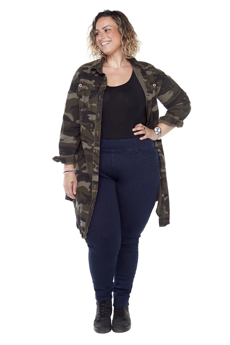 Frankie & Stella ™ Jegging à Enfiler - TAILLE PLUS - Lavage à Rinçage Indigo Foncé 16W - 26W