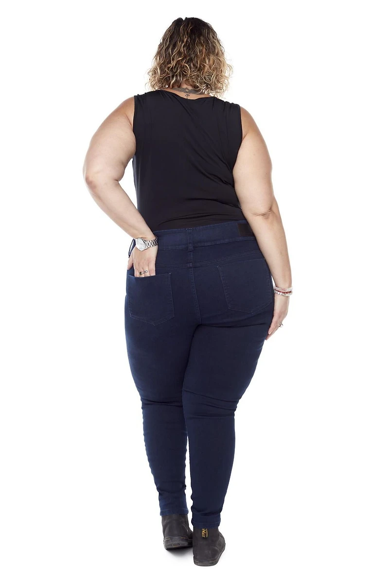 Frankie & Stella ™ Jegging à Enfiler - TAILLE PLUS - Lavage à Rinçage Indigo Foncé 16W - 26W