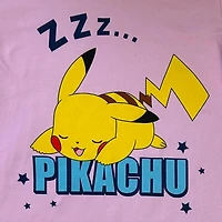 Pokemon L'ensemble de pyjama 2 pièces pour filles comprend un haut à manches longues à col rond et un pantalon assorti sur toute la longueur avec une taille élastique