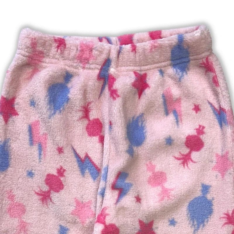Trolls L'ensemble de pyjama 2 pièces pour filles comprend un haut à manches longues à col rond et un pantalon assorti sur toute la longueur avec une taille élastique
