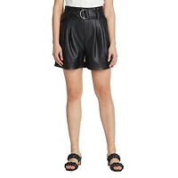 Mexx Women's Faux Leather Belted Shorts