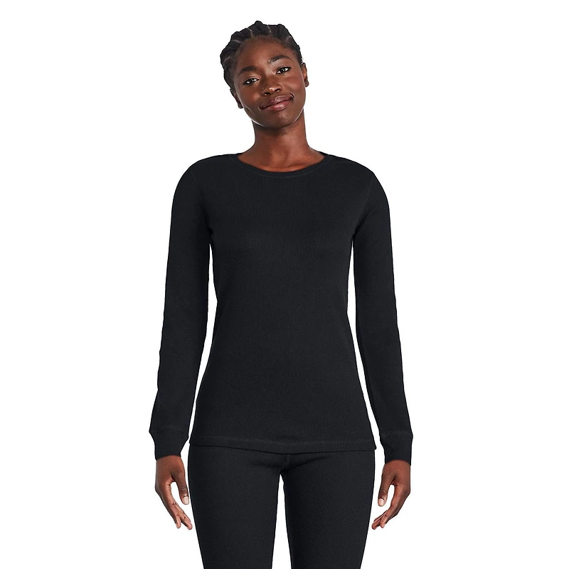 Athletic Works Women's Waffle Knit Thermal Top, Sizes XS-XXL