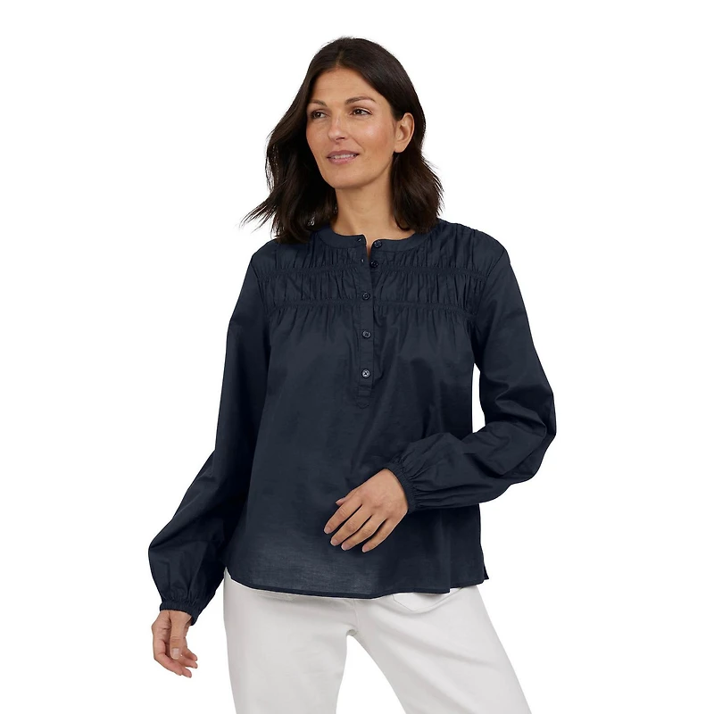 CHAPS LS YOKE BLOUSE