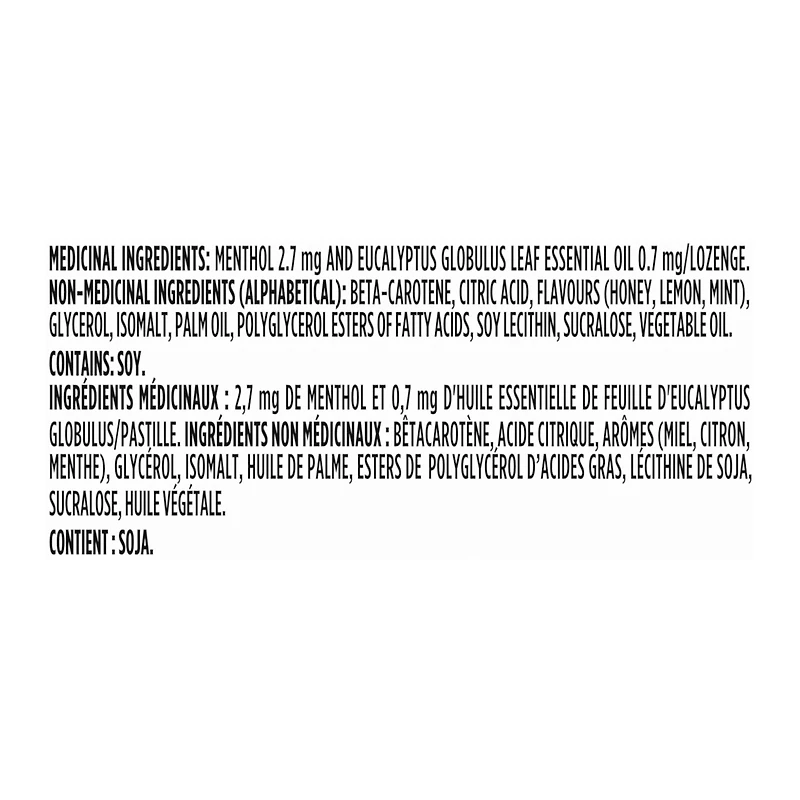 Halls mini, sans sucre ajouté, pastilles à saveur de miel et citron, mentho-lyptus 24 Pastilles