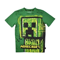 T-shirt à manches courtes Minecraft Graffiti Creep pour garçon