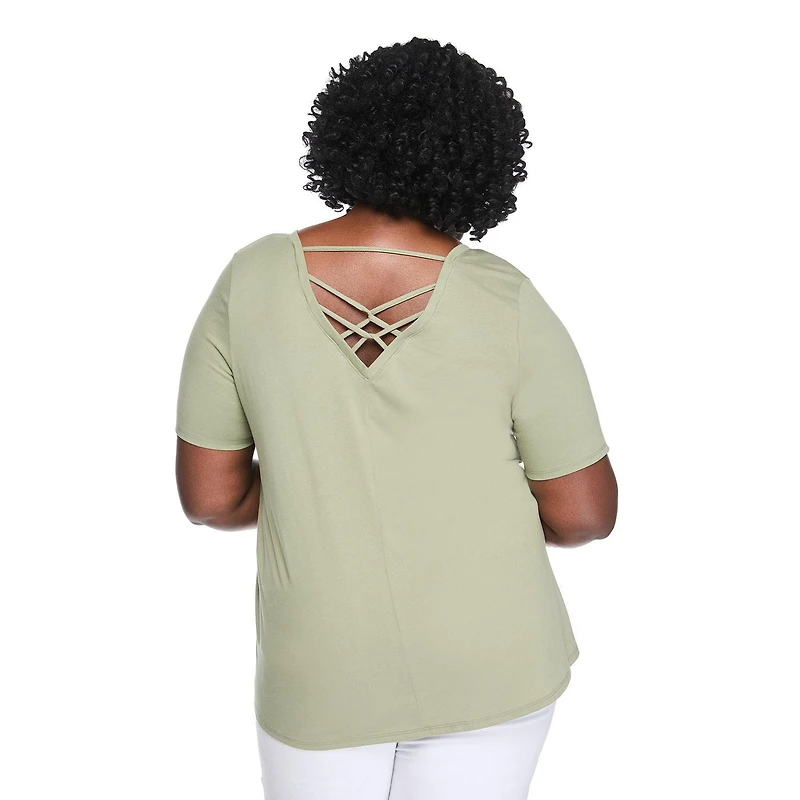Haut fluide avec encolure en V et lanières Lane Bryant Plus pour femmes