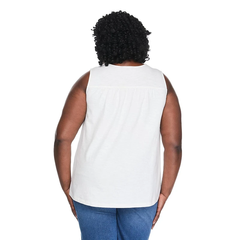 Lane Bryant Women's Plus Crochet Yoke Sleeveless Top