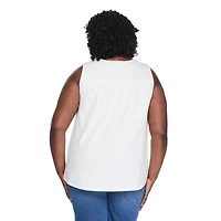 Lane Bryant Women's Plus Crochet Yoke Sleeveless Top