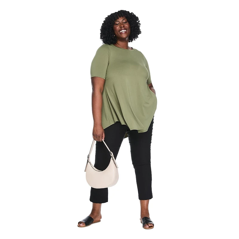 Lane Bryant Women's Plus Boat-Neck T-Shirt