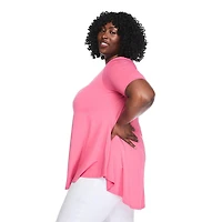 T-shirt à encolure bateau Lane Bryant Plus pour femmes