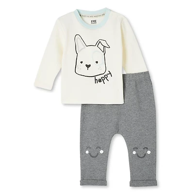 LOVE Ellen DeGeneres Infants' Unisex Long Sleeve Tee and Pant Set