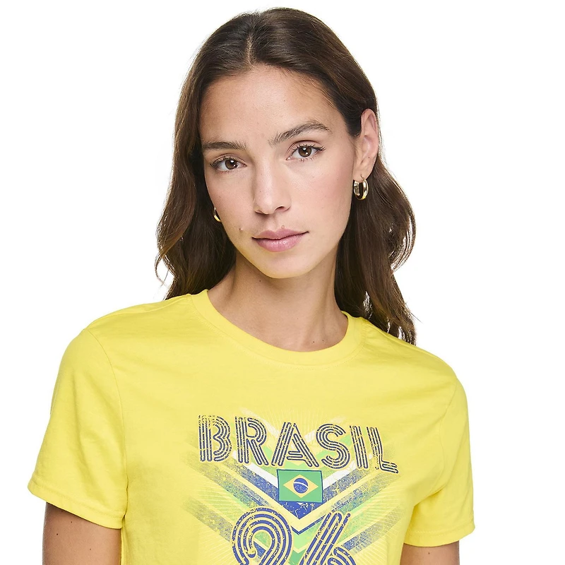T-shirt écourté Coupe du monde féminine FIFA 2026 Brésil pour femmes