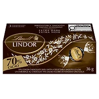 Truffes LINDOR au chocolat noir à 70 % de cacao de Lindt – Boîte de trois (36 g)