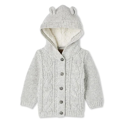 Chandail à capuchon en tricot torsadé Canadiana unisexe pour nourrissons