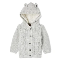 Chandail à capuchon en tricot torsadé Canadiana unisexe pour nourrissons