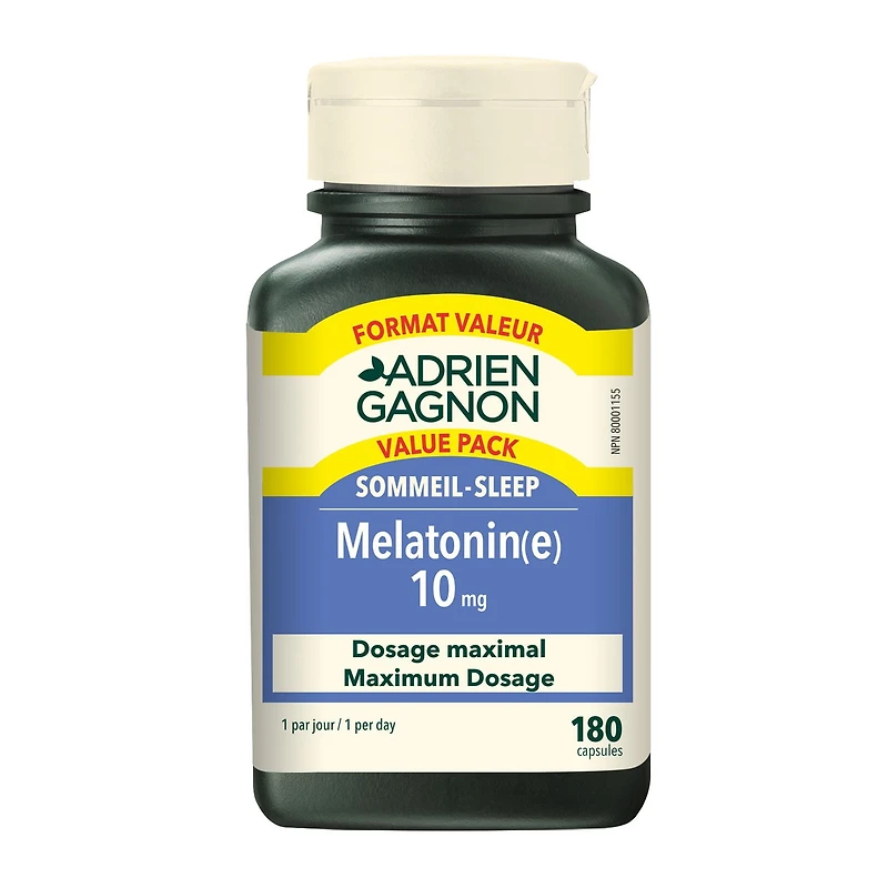 Melatonin 10 mg Extra-Strength - Value Pack 180 Capsules