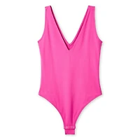 No Boundaries Women's Deep V-Neck Bodysuit
