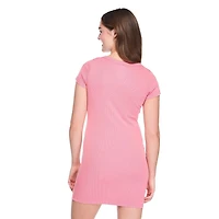 No Boundaries Women's Short-Sleeve Henley Dress