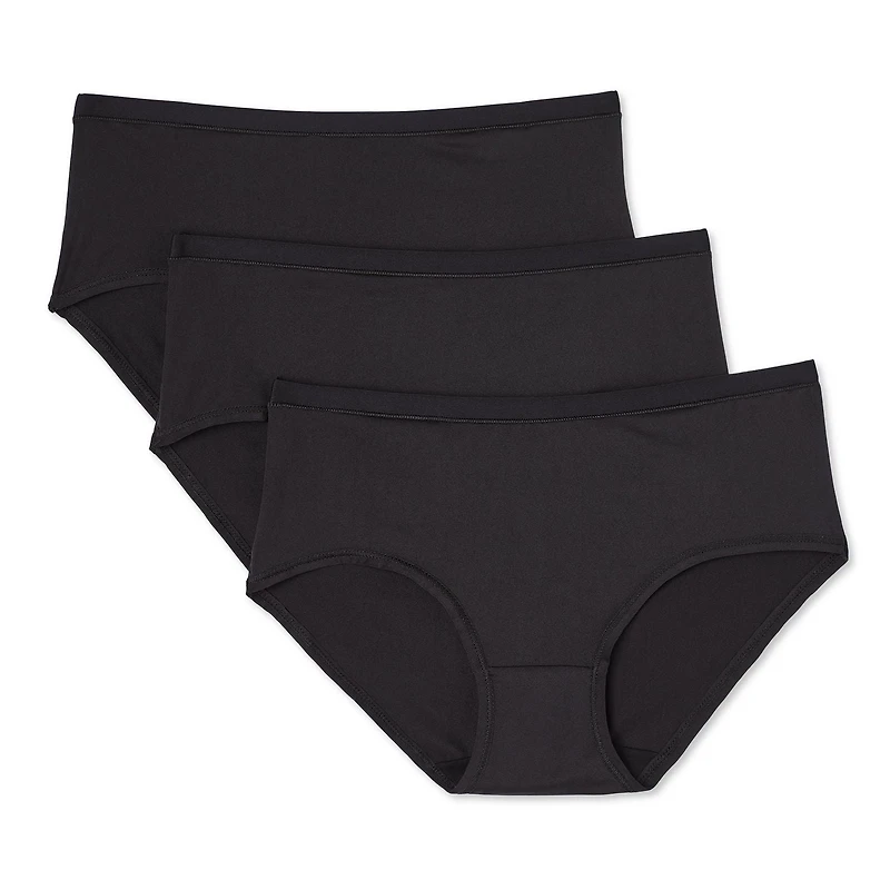 George Women's Super Stretch Microfibre Midi Briefs 3-Pack, Sizes S-XL