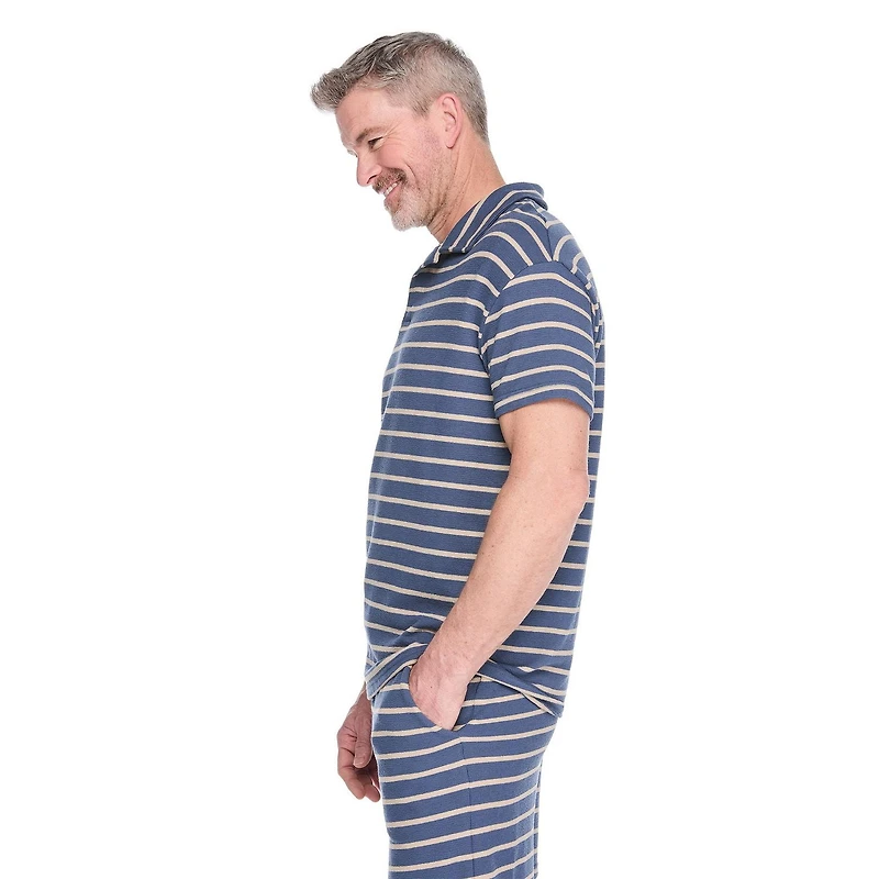 Polo à col Johnny texturé George pour hommes