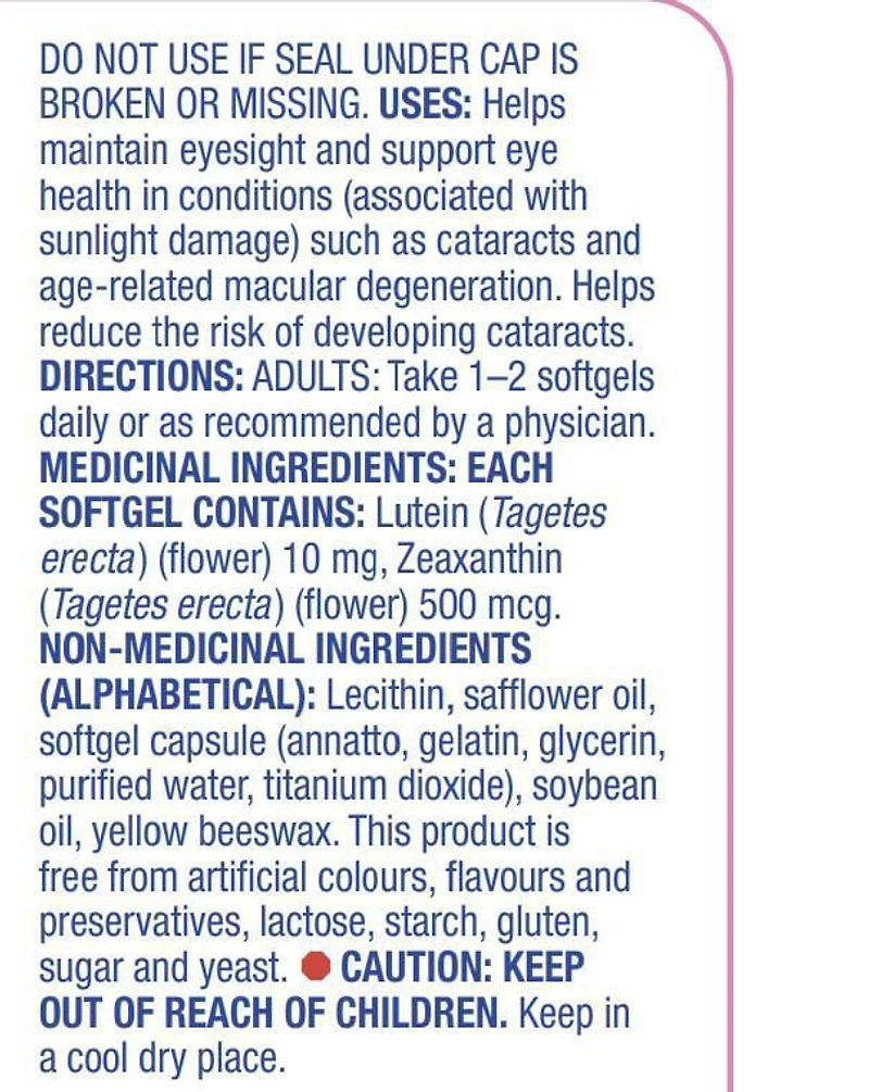 Equate Lutein with Zeaxanthin 10mg, 60 Softgels