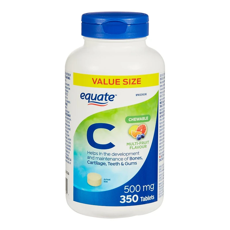 Equate Vitamine C 500mg Aromes Multi-Fruits