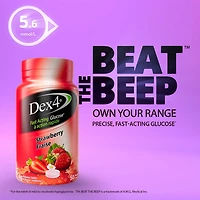 Dex4 Glucose Tablets – Strawberry Flavour – 50 Tablets per Bottle – Fast-Acting, Pre-Measured Glucose Tabs – Fat-Free, Gluten-Free, Sodium-Free