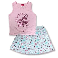 Barbie Ensemble 2 pièces jupe et camisole ;a nœud pour fille