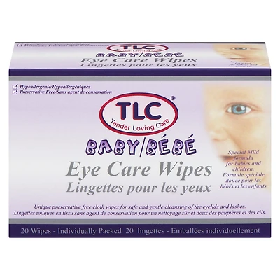 TLC LINGETTES SOIN DES YEUX POUR BÉBÉ 20'S TLC : la seule façon de prendre soin
