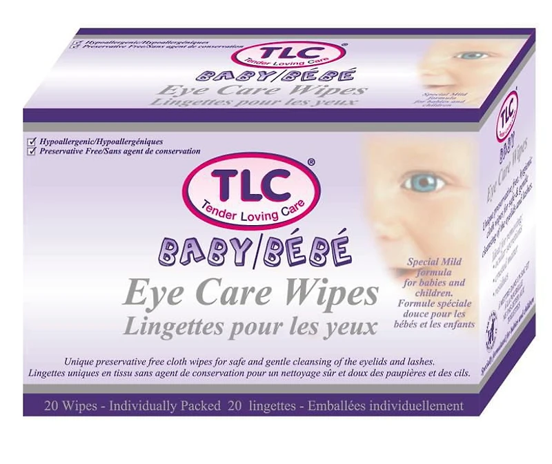 TLC LINGETTES SOIN DES YEUX POUR BÉBÉ 20'S TLC : la seule façon de prendre soin