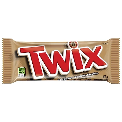 Barre de chocolat aux biscuits au caramel Twix, barre individuelle, 50 g 1 barre, 50 g