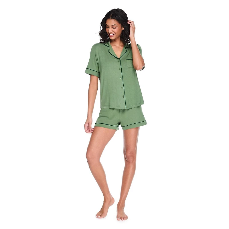 Ensemble de nuit 2 pièces avec chemise à col cranté George pour femmes