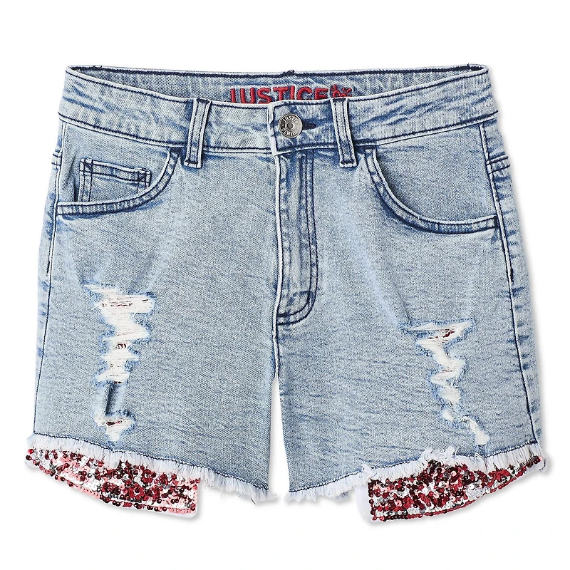 Justice Girls' Sequin Pocket Jean Short